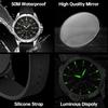 SAPPHERO Men's Analog Watch, 50M Water Resistant, Luminous Hands, Silicone Band, Date Display, Easy to Read, Suitable for Business, Outdoors, and