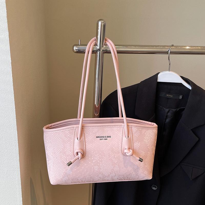 Premium foreign gas bag women's large capacity 2025 new niche summer snakeskin pattern shoulder underarm bag tote bag