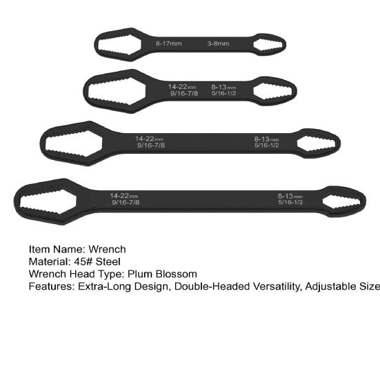 4 Stück/Set Universal-Schlüssel Doppelkopf Selbstanziehende Schlüssel Verstellbare Größe Multifunktions-Ratsche Schlüssel Auto-Reparatur-Set