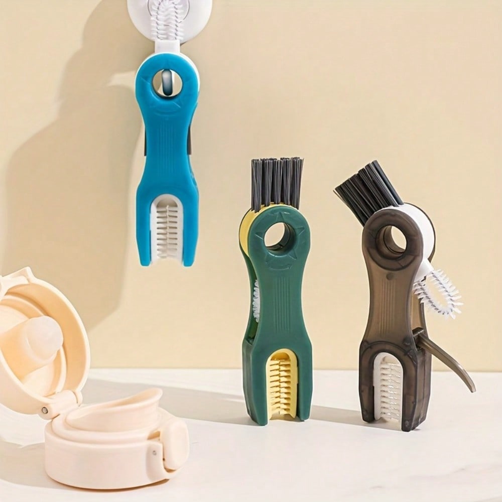 4-In-1 Cleaning Tool Cup Brush: Lid Brush, Water Bottle Cleaner, Insulated Tumbler Gap Cleaner, U-Shaped Cup Rim Cleaner