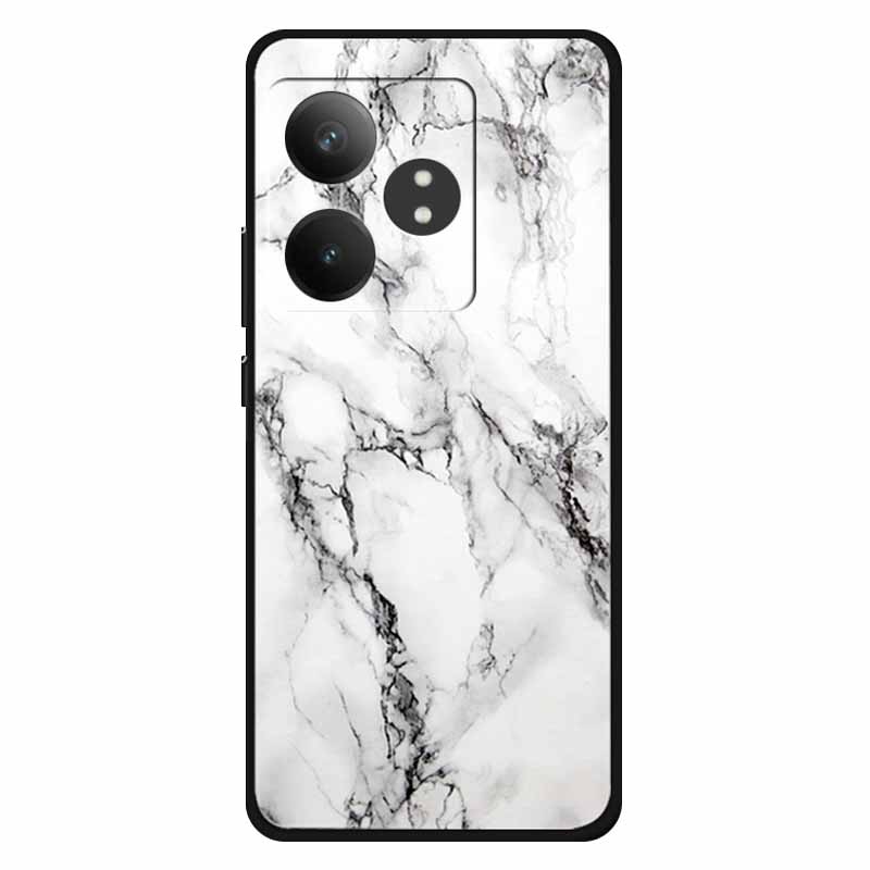 For Realme GT 6T Case Soft Feeling Silicone Luxury Phone Covers For Realme GT 6 GT6 Cases TPU Painted Marble Beautiful GT6t Wolf
