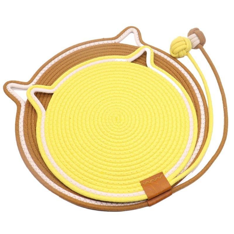 Woven Cotton Rope Cat Scratch Pad, Self-heating Scratching Cat Crawling Pad, Pet Cat Scratch Board, Washable and Non-flaking Cat Paw Pad