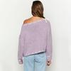 Maglione da Donna Girocollo Manica Lunga Lavorato a Maglia Top Monocolore Allacciatura Fiocco Vestibilità Comoda Vestibilità Maglieria Elastica