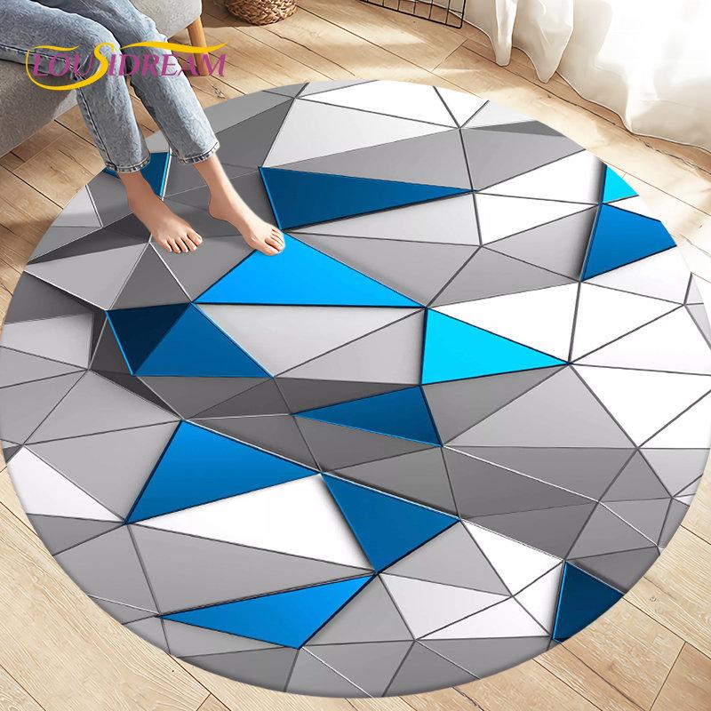Tappeto per area illusione visiva geometrica astratta 3D Tappeto grande, rotondo per soggiorno, camera da letto, divano, decorazione, tappetino antiscivolo