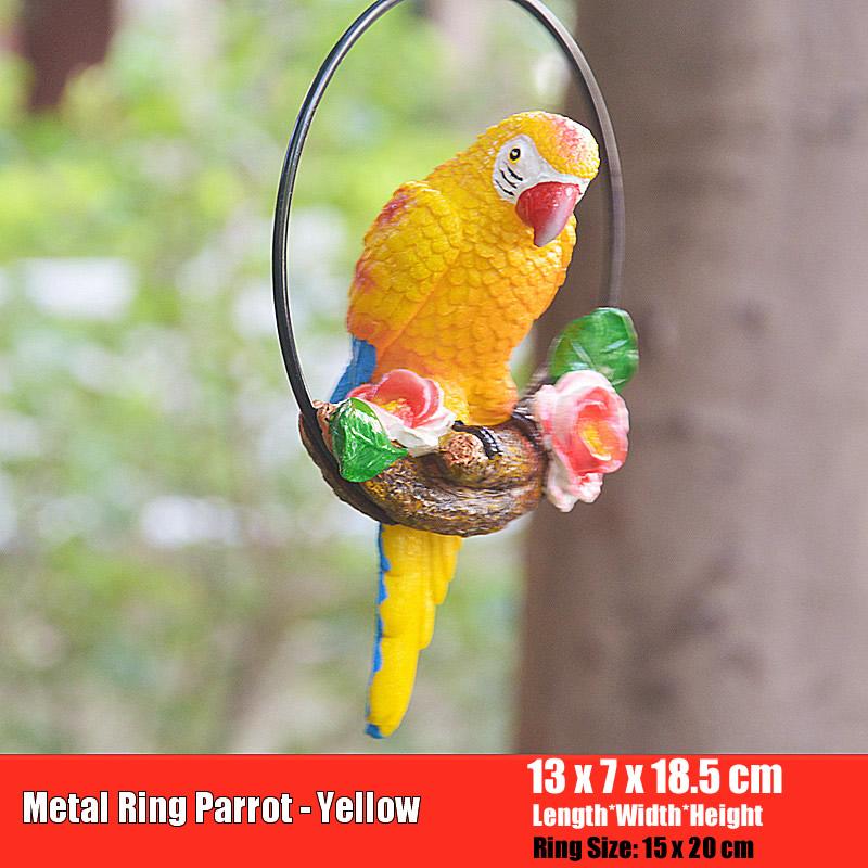 Creative Resin Parrot Hanging Tree Outdoor Garden Decoration Statue Animal Sculpture for Home Office Room Decor Ornament