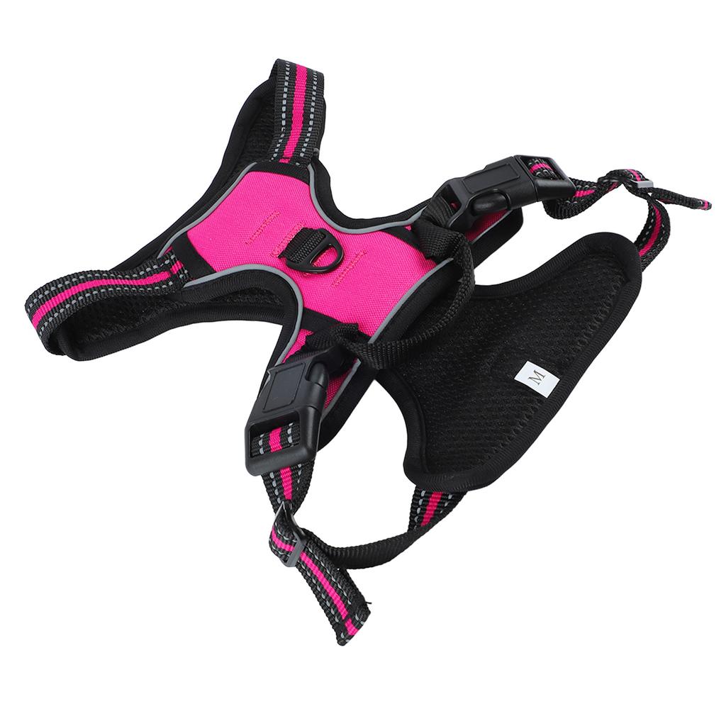 Dog Harness Reflective Adjustable Breathable Nylon Dog Training Harness Vest for Pet Supplies Rose