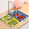 Foldable Plastic Vegetable Sink Washing Basin Rectangular Drain Basket Fruit Plate Household Kitchen Sink