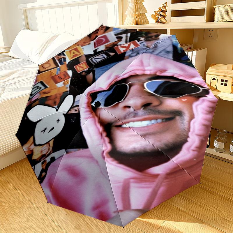 Bad Bunny Collage Umbrella 8-Frame for Travel, camping, Casual Lightweight Portable Umbrella, Essential for every family Holidays Gift