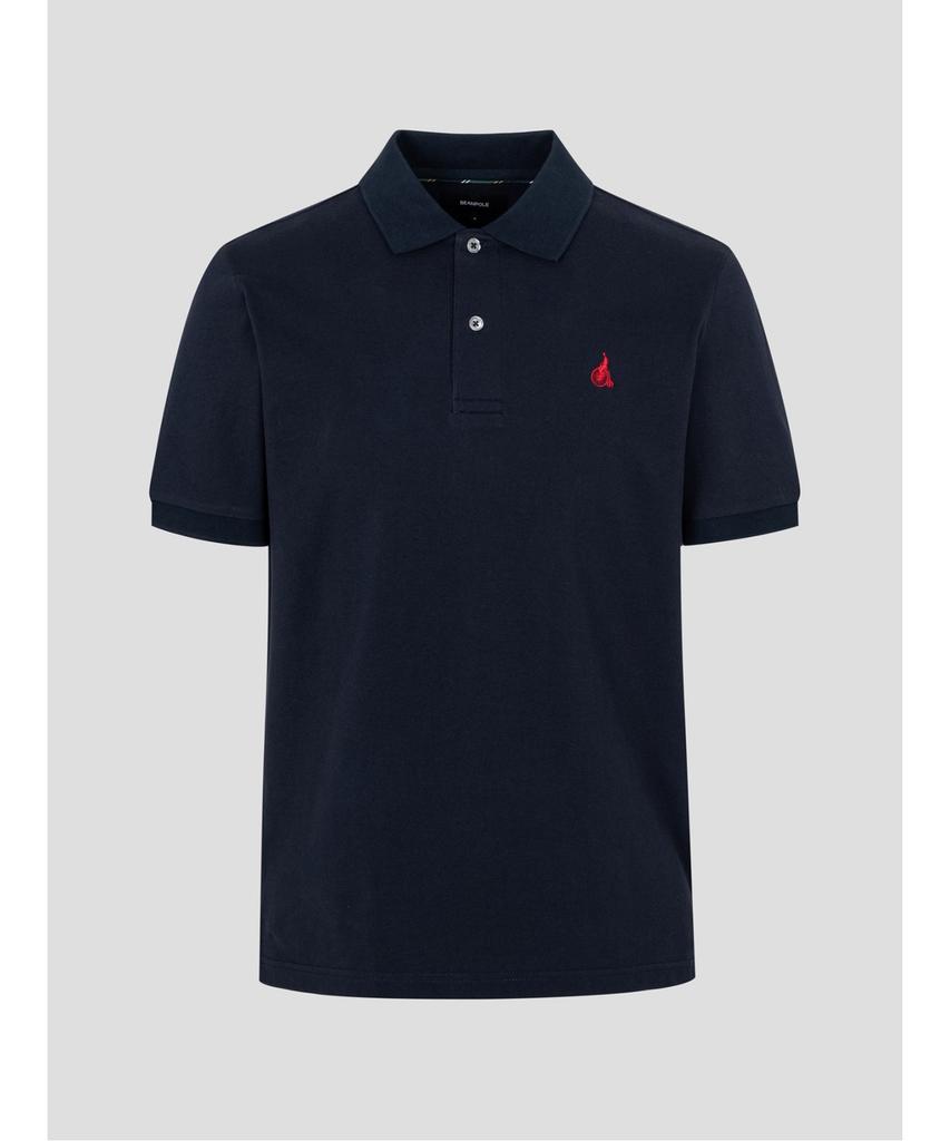 Binpolmen [Essential] Pique Collared Short Sleeve T-Shirt Navy