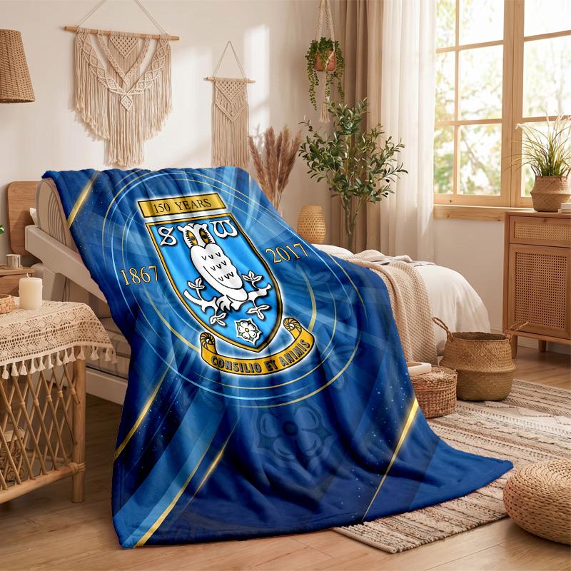 Sheffield Wednesday Theme Fleece Blanket Cozy Soft Plush Blanket For Bedroom Couch Travel