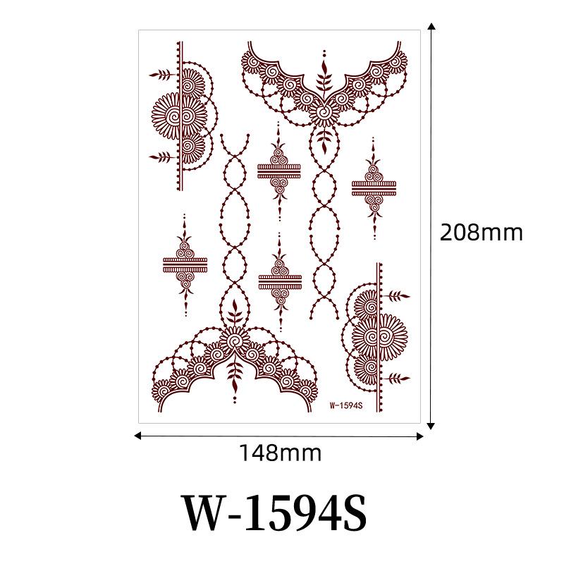 Zhengxiang 2025 Waterproof Brown Floral Lace Henna Tattoo Sticker