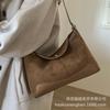 2025 New Niche Retro Suede Splicing Tote Bag Women's Large-capacity Commuter Bag Simple and Versatile Shoulder Bag