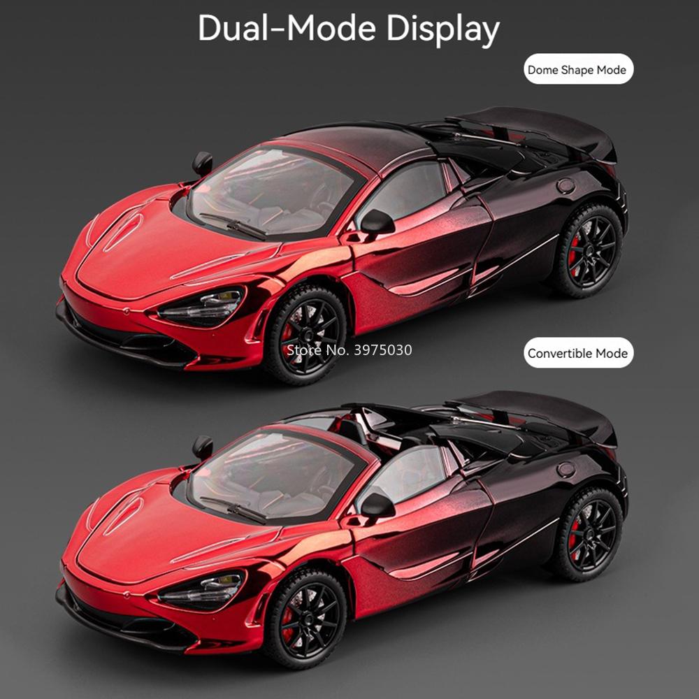 1:24 Scale 720S Apollo Evo Cars Toy Model Miniature Sports Car Wheel Pull Back Rubber Tire Vehicle Models Festival Gifts