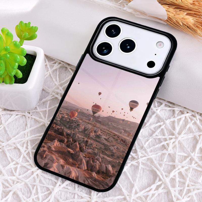 Hot Air Balloon Art Phone Case for iPhone 17 Air 16 15 11 12 14 13 Pro Max Shockproof Cover