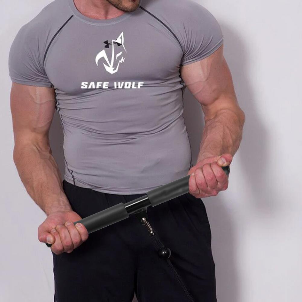 Gym Rotating Straight Bar with Non-Slip Grip Triceps Biceps Training Rowing Handle Muscle Pulling Bar for Pulley Cable Machine