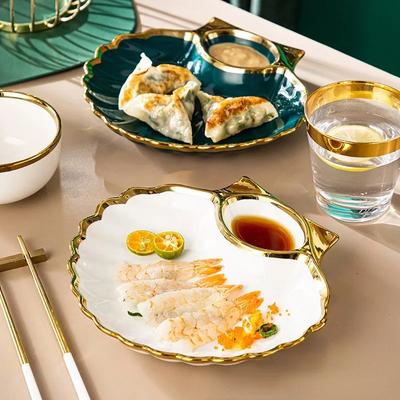 Piatto Jiaozi in ceramica, piatto speciale Jiaozi per la casa, piatto per sushi, piatti per la colazione, piatti per la cena, tavolo da pranzo, decorazioni per la casa