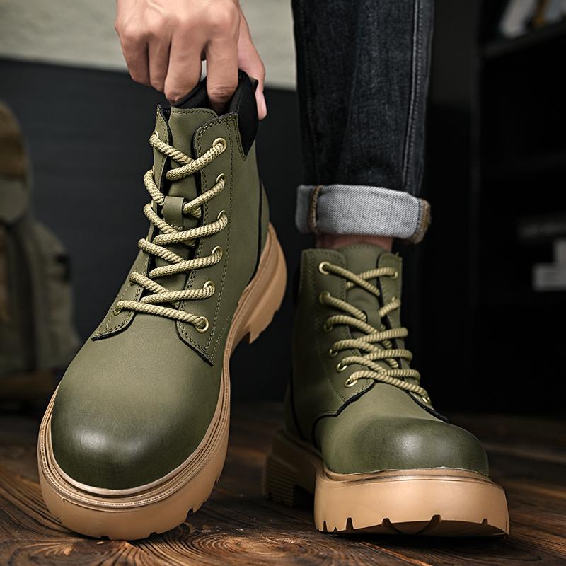 High Top Casual Sneakers Men Designer Anti-Slip Ankle Boots Outdoor Thick Sole Mens Work Boots New Style All-match Men's Boots