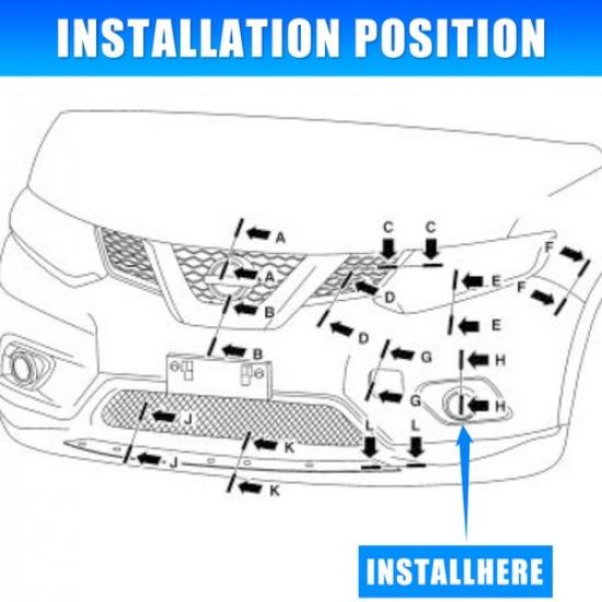 Front Outer Lower Fog Light Cover Set For 2009-2011 Honda Civic 71106SNAA50