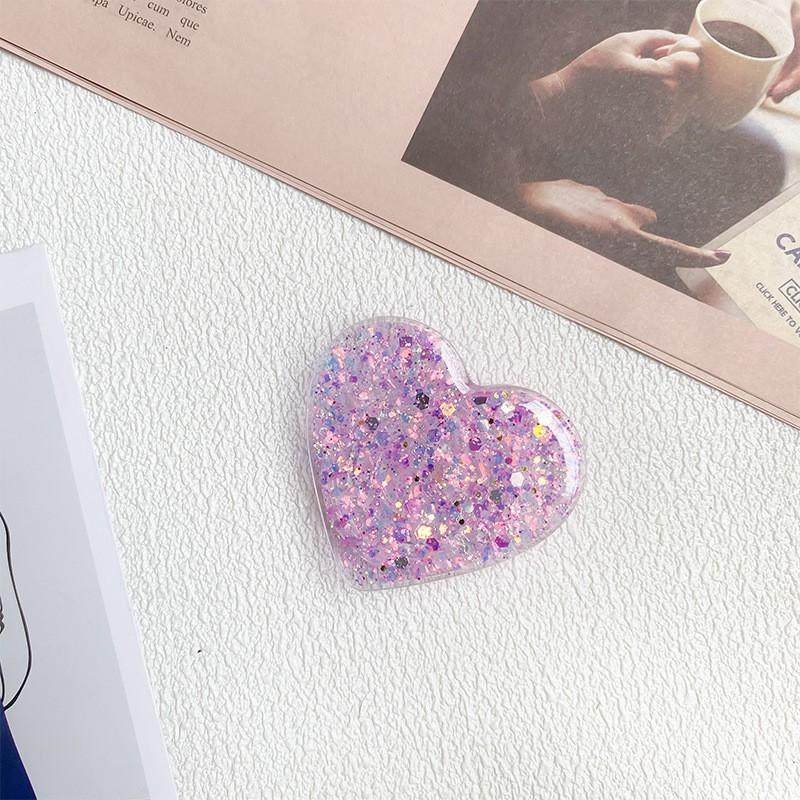 

Drip Glue Glitter Sequin Love Phone Airbag Holder Extendable Korean Ins Style Simple Niche Stable Portable