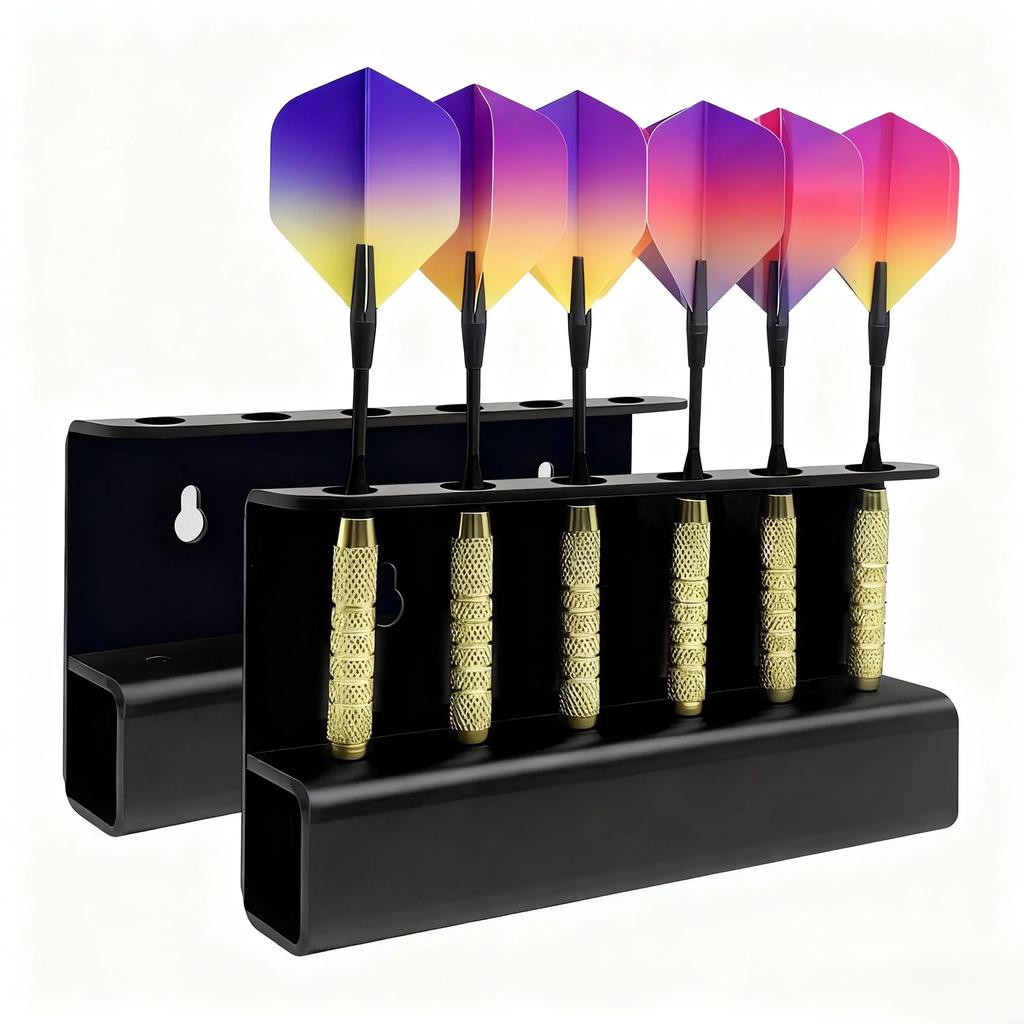 Wall Mounted Acrylic For Dart Holder Set For 12 For Darts Black Finish Storage For Steel Tip And Soft Tip For Darts