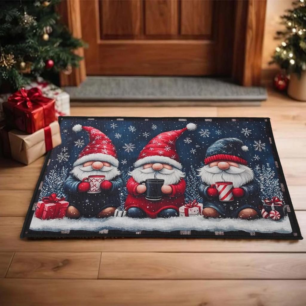 Christmas Floor Mat, Christmas Decorations, Anti-Slip And Easy-To-Clean Entrance Carpet,  New Year Home Decoration