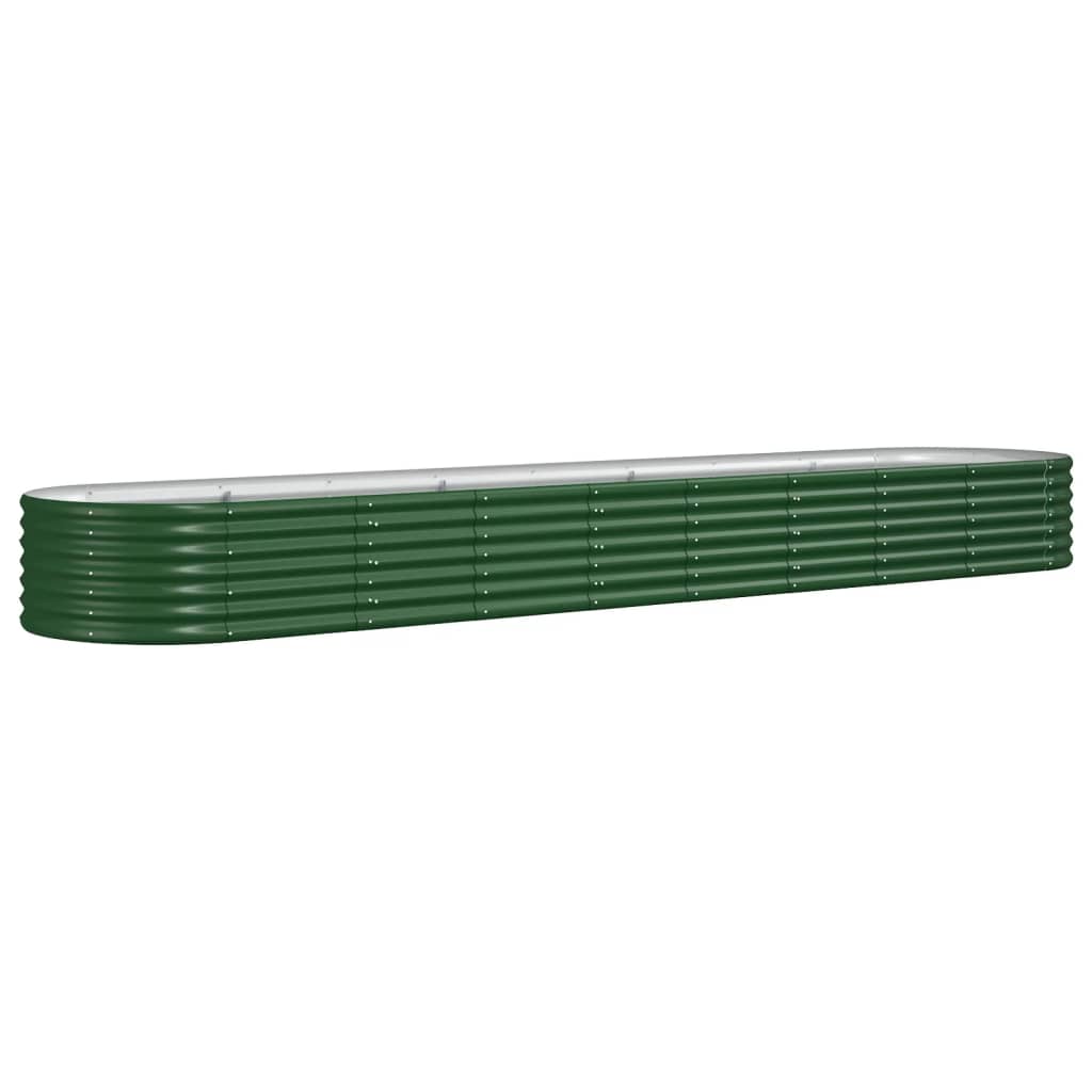Raised Garden Bed Galvanized Steel 368 X 80 X 36 Cm Green