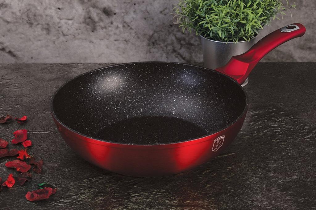 Wok granitowy 28cm berlinger haus line bh-1267 burgundy lumarko!