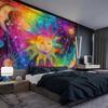 Hippe Boho Sun And Moon Tapestry, Trippy Colorful Tapestries Mystic Aesthetic Burning Sun Moon Wall Hanging Blanket For Bedroom