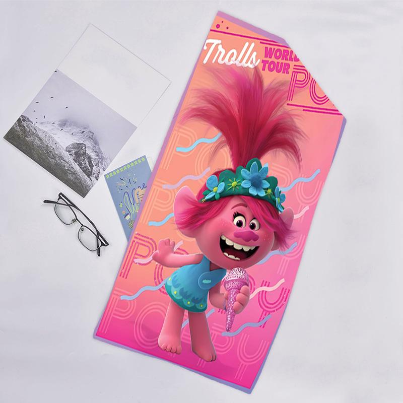 1pc Trolls Beach Towel, Beach and Seaside Swimming Pool Equipment, Fashion Pattern, Rectangular, Travel Essentials