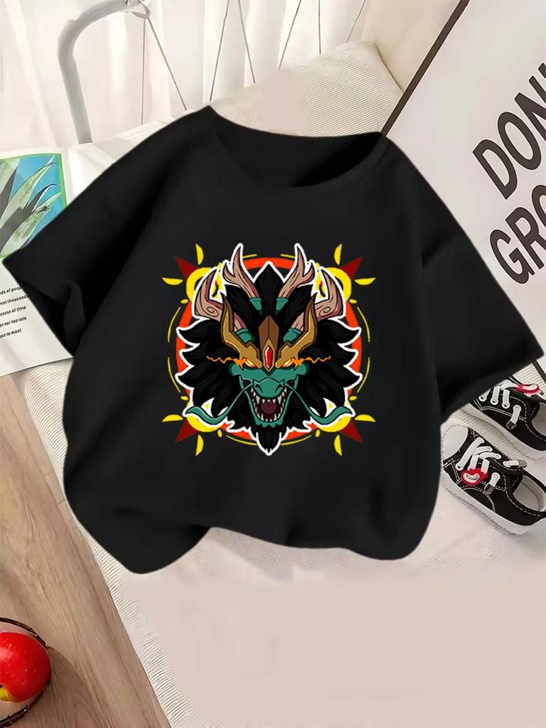 Happy Fruit Box Kids Short Sleeve T Shirt Summer Cute Cartoon Crewneck Boys Girls Age 3-14