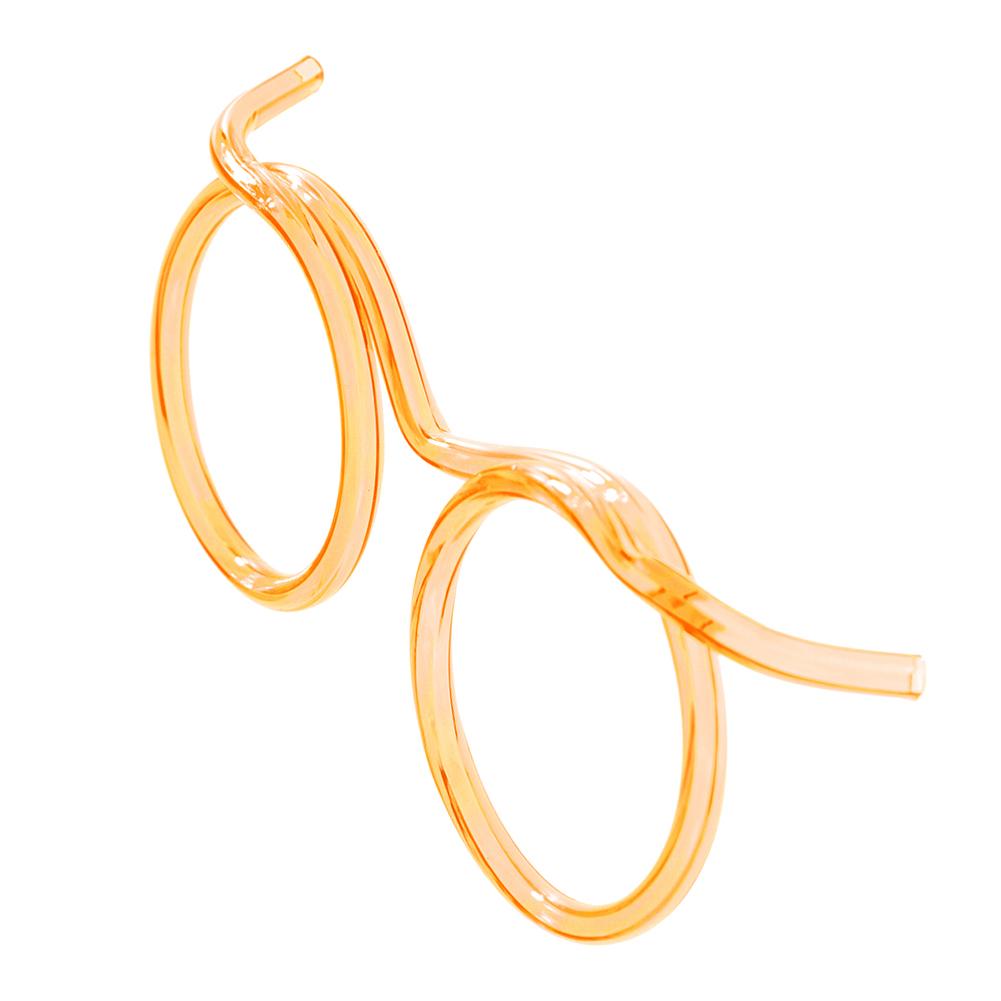 Silly Straw Glasses Fun Loop Drinking Straw Eye Glasses for Kids Party (Orange)