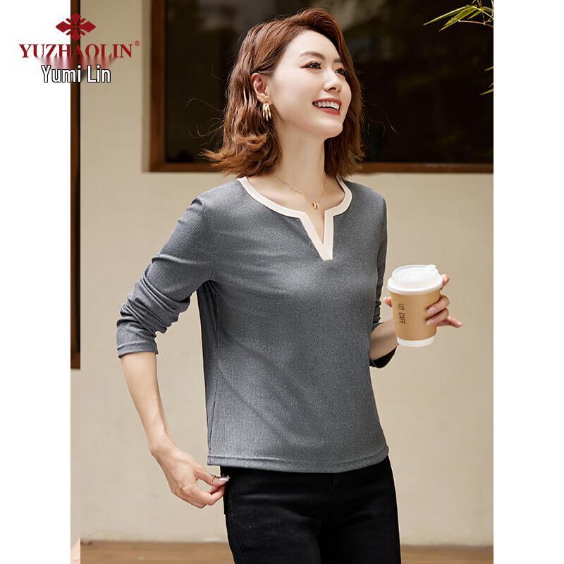 

Women s Elegant V-Neck Long Sleeve Top L
