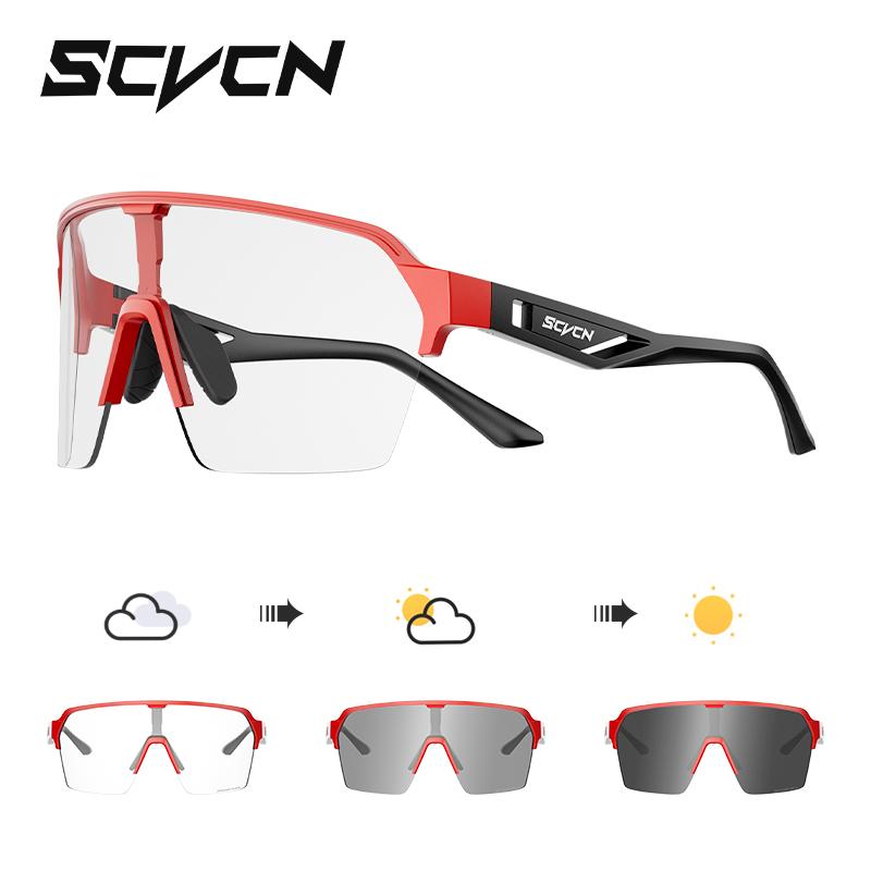 SCVCN Cycling Glasses Photochromic Sunglasses for Men Outdoor Sports Glasses UV400 Eyewear MTB Cycling Goggles Bicycle Women