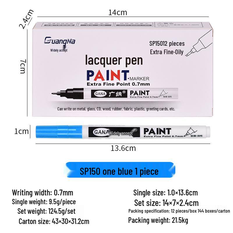 Widen 0.7mm Waterproof Extra Fine Needle Tip Paint Pen for Metal, Wood, and DIY Projects.