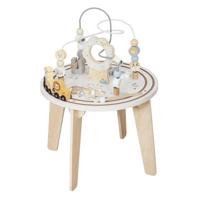 Children's Wooden Educational Table with Maze and Beads GINGER HOME, 40x40x54 cm