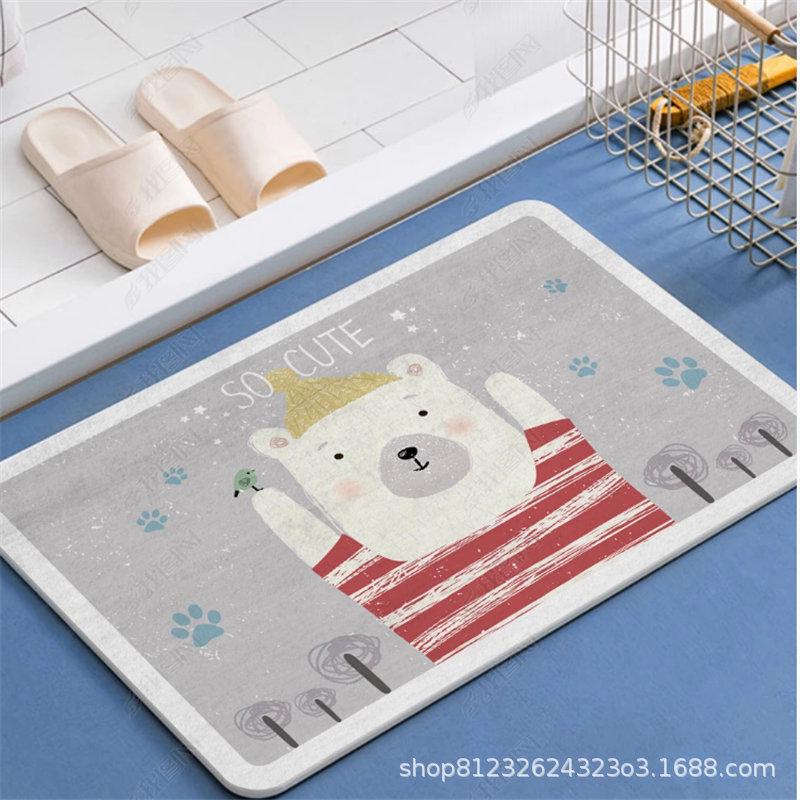 Cartoon Non-Slip Door Mat for Bedroom & Bathroom - Absorbent Home Carpet