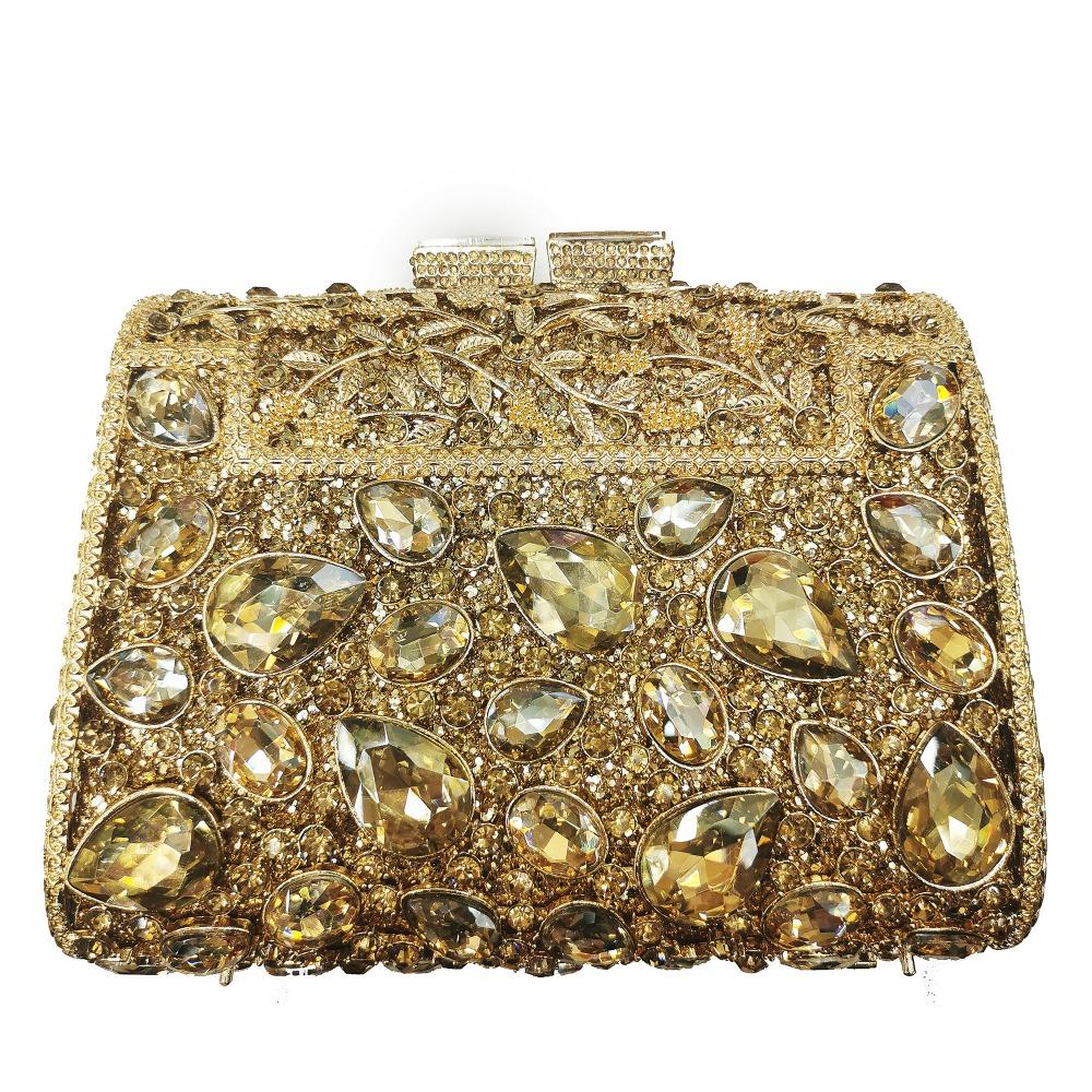 

26 Colors Black Rhinestone Formal Evening Clutch Bags Best Design Women’s Diamond Party Prom Shoulder Handbag Messenger Clutches 19cmX13.5cmX7cm золотой