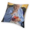 Old Woman Spritz Square Pillowcase Polyester Linen Velvet Creative Zip Decorative Sofa Seater Cushion Case