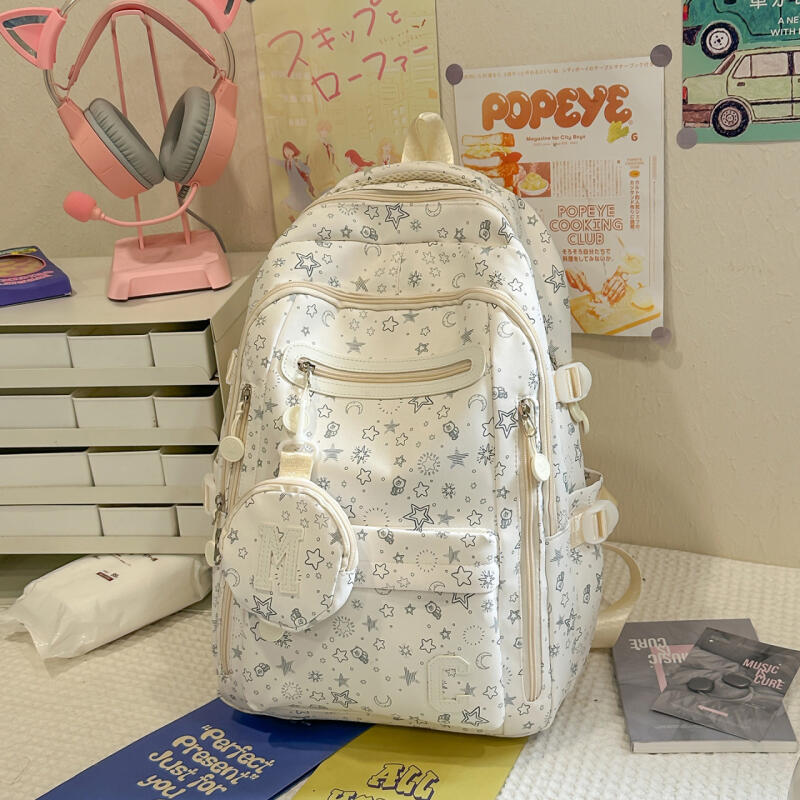 Schoolbag Women's Star Backpack Junior High School Student Lightweight Backpack