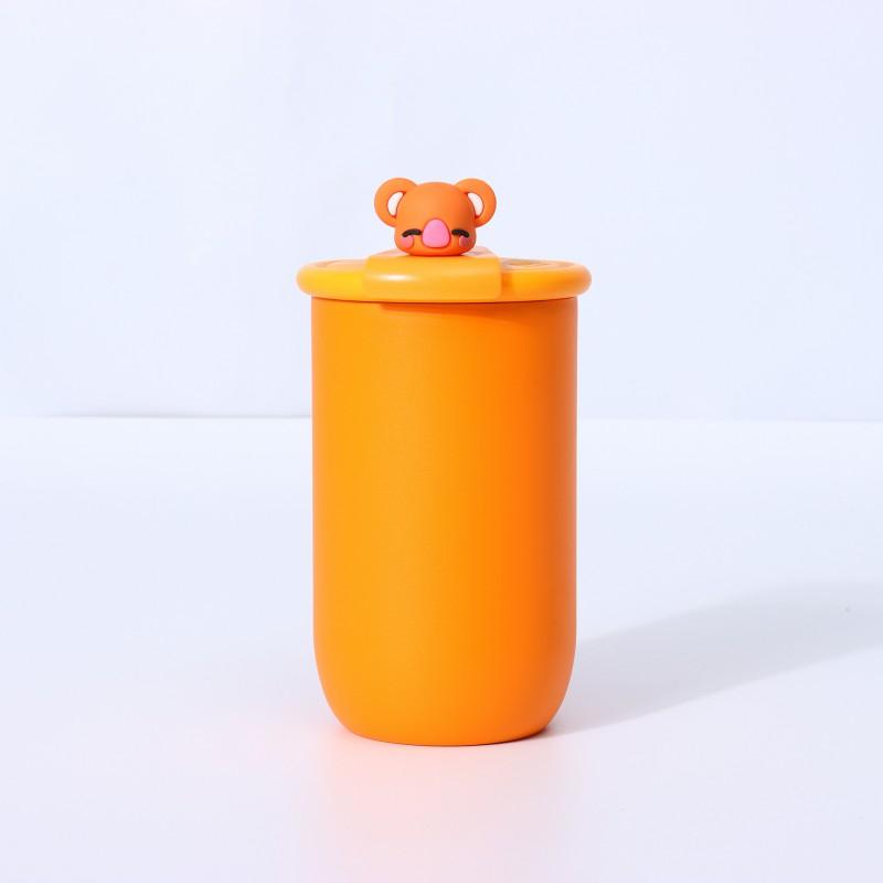 304 Stainless Steel Vacuum Insulated Kids Cartoon Water Bottle 460ml Portable Leakproof Travel Cup Children Students
