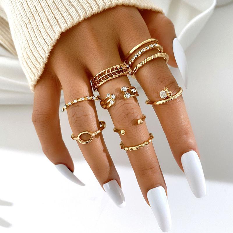 

10 шт. Золотого цвета винтажное кольцо креативное ретро кольцо с жемчугом и цирконием кольцо на палец