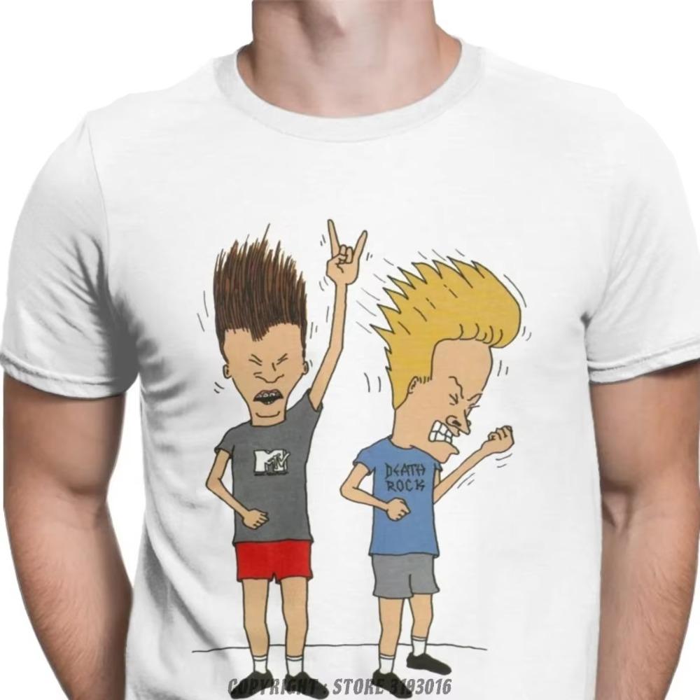 Men's Beavis Butthead Rock Tshirts Mens Extended Tshirt Comic Punk Camisas Hombre Hip Hop Hipster Christmas Tee Shirt