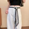 Vintage ethnic wind wood bead woven fringed waist chain bohemian belt clothing