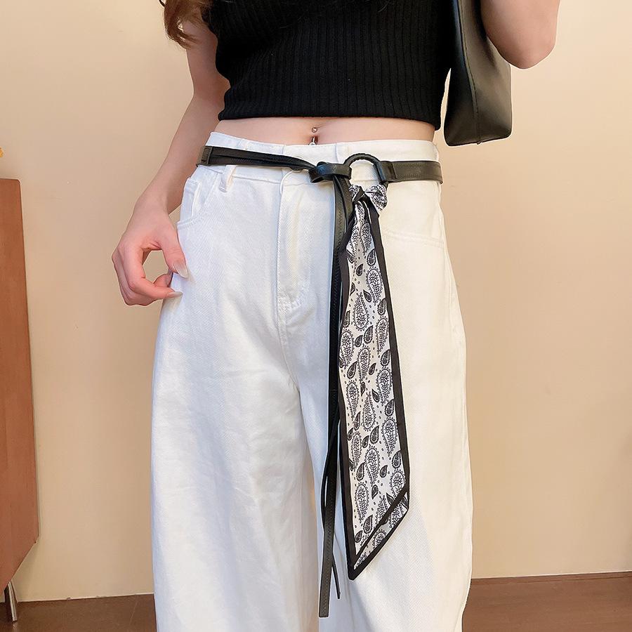 Vintage ethnic wind wood bead woven fringed waist chain bohemian belt clothing