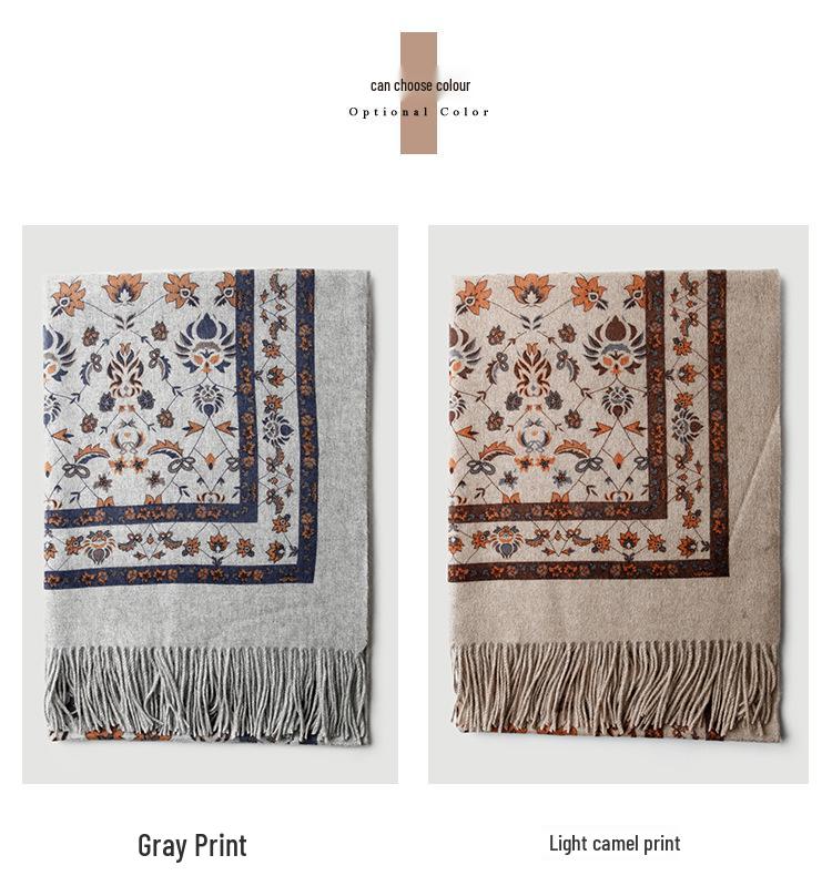 Reversible Cashmere Scarf/Shawl for Women: Thick, Warm, Multi-purpose for Autumn & Winter