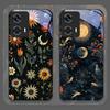 Aesthetic Sunflowers and Moon Pattern Tempered Glass Phone Case for Motorola Moto Edge 50 Fusion 40 Neo 30 Pro G85 G84 G54 Cover