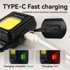 Double Sided COB Flashlight USB Rechargeable Keychain Light Torch Work Light Multifunctional 90° Rotation Camping Repair Lantern