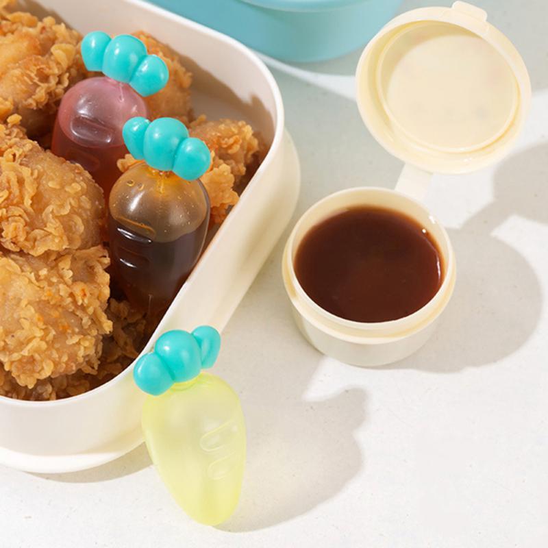 3Pcs Cute Seasoning Sauce Bottle Portable Tomato Ketchup Bottle Salad Dressing Container Pot for Bento Lunch Box Kitchen Jar