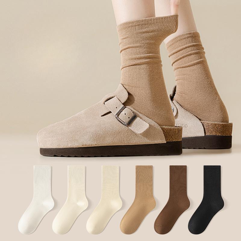 Female Autumn and Winter New Fashion Breathable Deodorant Wicking Pure Cotton Tube Socks