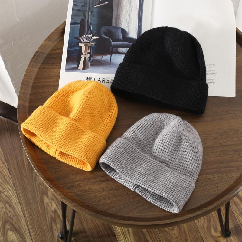 Solid Color Winter Fluffy Fleece Beanies Warm Acrylic Knitted Custom Made Fuzzy Beanie Hat